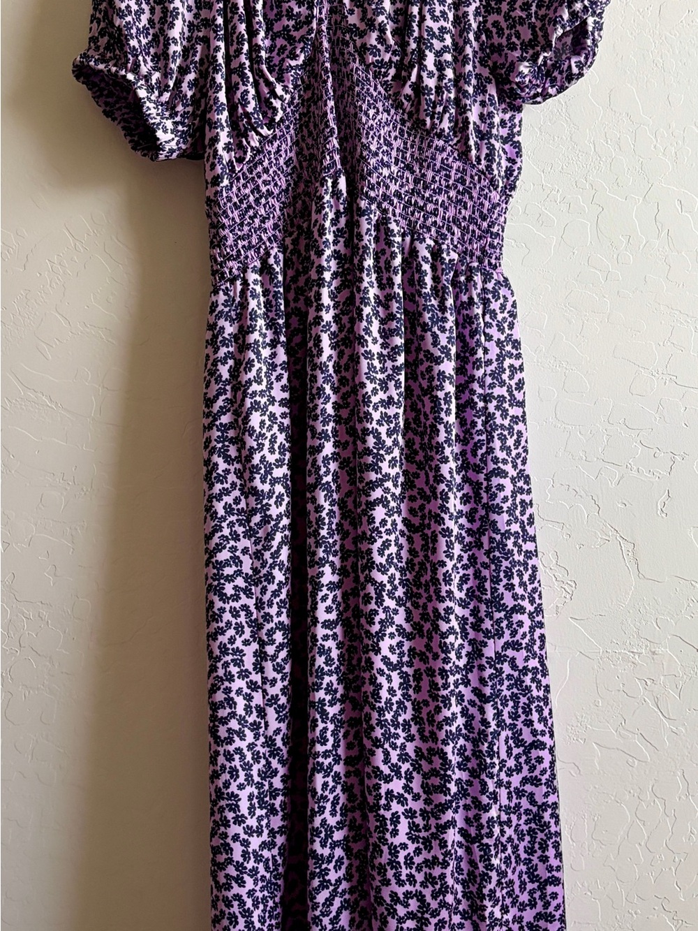 ON 34th Purple Floral Smocked Midi Dress